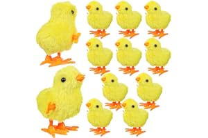 ULTECHNOVO 12 Pcs Wind Up Chick Cute Plush Chicks Jumping Walking Engaging Interactive Play for Safe Material