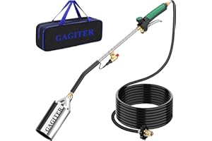 GAGITER Propane Torch Weed Burner Kit, Self-Igniting Flamethrower with Turbo Trigger, 10FT Hose & Storage Bag, Heavy Duty Blow Torch for Weeding, Roofing, BBQ