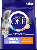 PURINA ONE Coat and Hairball Chicken Dry Cat Food 2.8kg Pack of 4