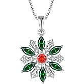 RGEMCY Snowflake Necklace for Women 925 Sterling Silver Pendant Necklaces Jewelry Gifts