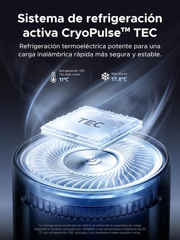 MagFlow Pro 3 en 1 Wireless Charger Qi2 25W, Ventilador Tec
