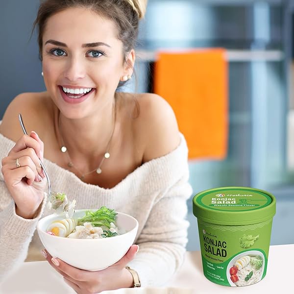HETHSTIA KETO KONJAC NOODLE CUP, COLD SHIRATAKI FETTUCCINE WITH WASABI SESAME SAUCE, LOW CARB GLUTEN-FREE PASTA SIDE DISH, SUGAR-FREE VEGAN PRE-PACKAGED MEAL, READY TO EAT, 6.7 OZ (PACK OF 6)