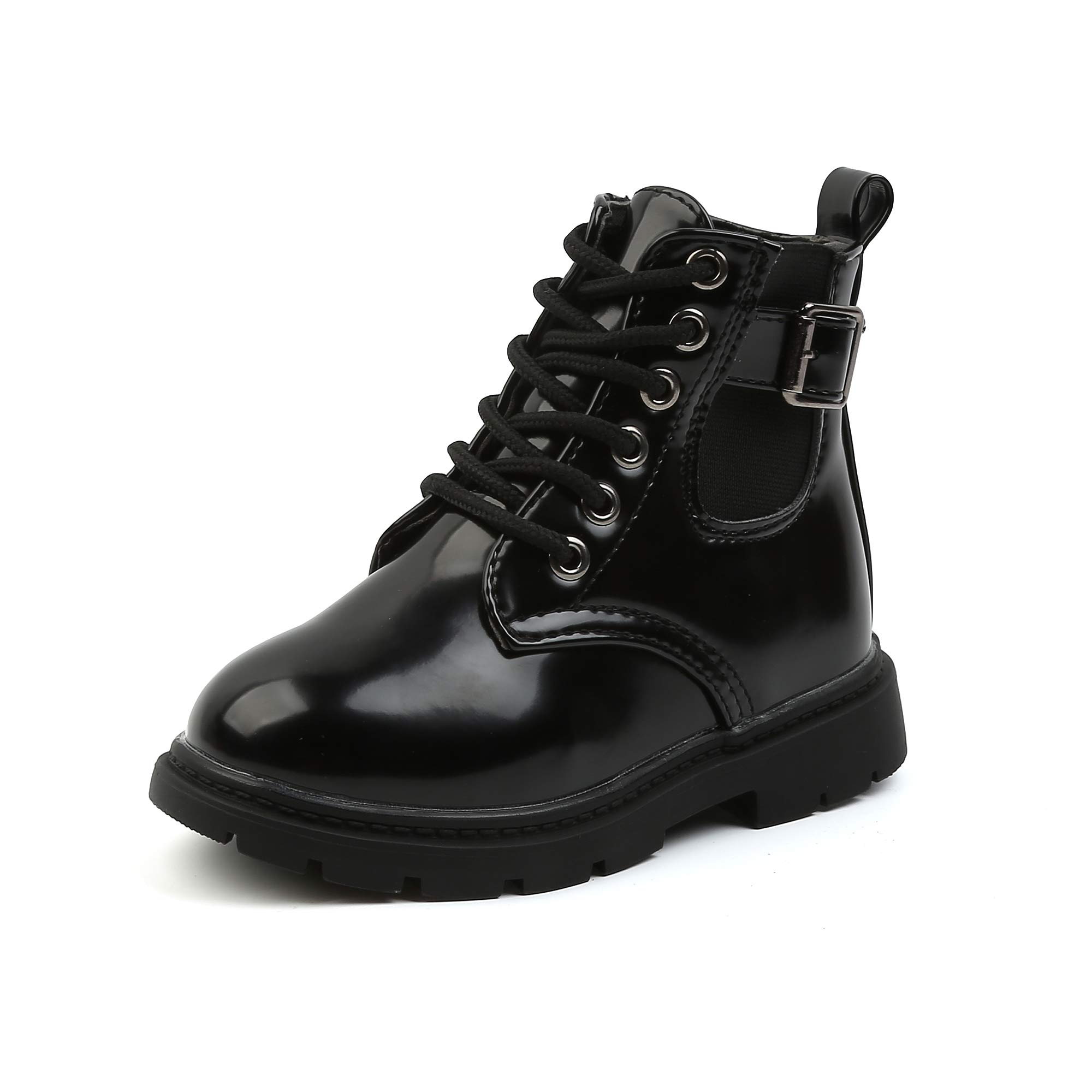 Photo 1 of Komfyea Boys And Girls Toddler/Little Kids Fabric Lace Up Fashion Leather Ankle Boots 640(Black29)