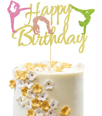 Godparent Dedication Gift Purple Gymnast 8th Birthday Cake Topper - Rose Gold Glitter Gymnastics Party Decoration Baptism Photo Frame-236956