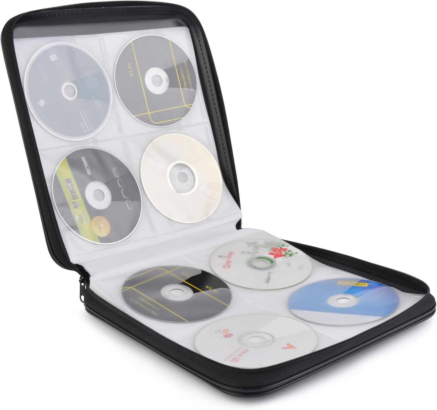 CD Case, COOFIT 160 Capacity DVD Storage DVD Case VCD Wallets Storage Organizer Flexible Plastic Protective DVD Storage Black: Electronics