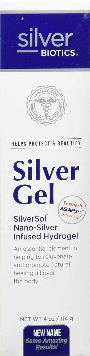 American Biotech Labs Silver Biotics Silver Gel Infused w/SilverSol Nano-Silver Technology 4oz, Pack of 2 : Beauty