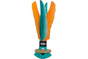 Waboba Flyer - Soft Rubber Shuttlecock, Badminton Thrower for Indoors & Outdoors, Training Aid for Solo Practice, Garden Games for Kids & Adults, Family Games for All Ages (Teal/Orange)