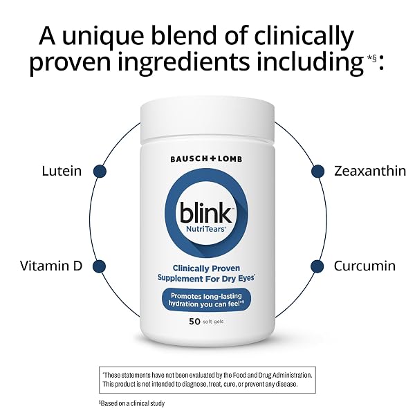 BLINK NUTRITEARS CLINICALLY PROVEN SUPPLEMENT FOR DRY EYES, EYE CARE WITH LUTEIN & ZEAXANTHIN AND VITAMIN D TO HYDRATE EYES FROM WITHIN FOR LONG-LASTING RELIEF, 50 SOFTGELS