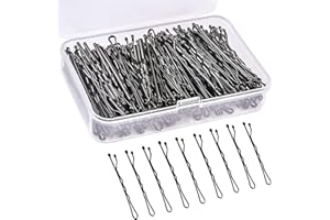 OWILL 150 Pieces Bobby Pins, Hair Clips Hair Grips Kirby Grips for Women Hair Styling Pins with Storage Box(Black)