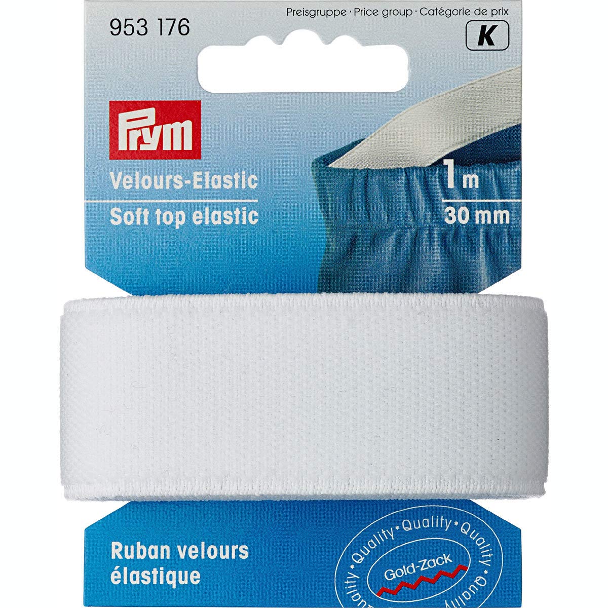 Prym Elastic Tape, White, 30 mm, weiß, 1 m