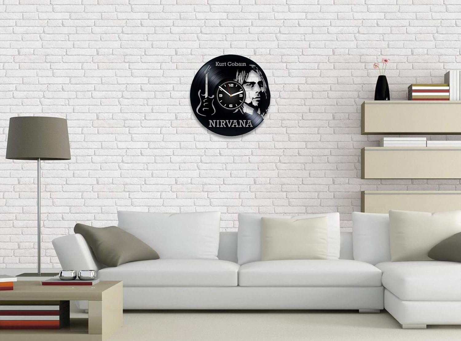 Amazon Kovides Nirvana ビニールレコード壁時計 ニルヴァーナギフト カートコバン ビニール時計 カートコバン 壁時計 ヴィンテージ 12インチ 時計 男性へのギフト ロックデコ ニルヴァーナ時計 Lp時計 置き時計 掛け時計 オンライン通販