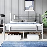 Avenco Metal Platform Bed Frame Queen Size with Classical Headboard and Footboard, 14 Inch, Under Bed Storage, Strong Metal Slats Support, Mattress Foundation, No Box Spring Needed