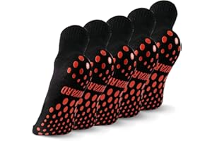 NOVAYARD 5 Pairs Non Slip Socks Hospital Non Skid Sticky Grippy Socks Men Women