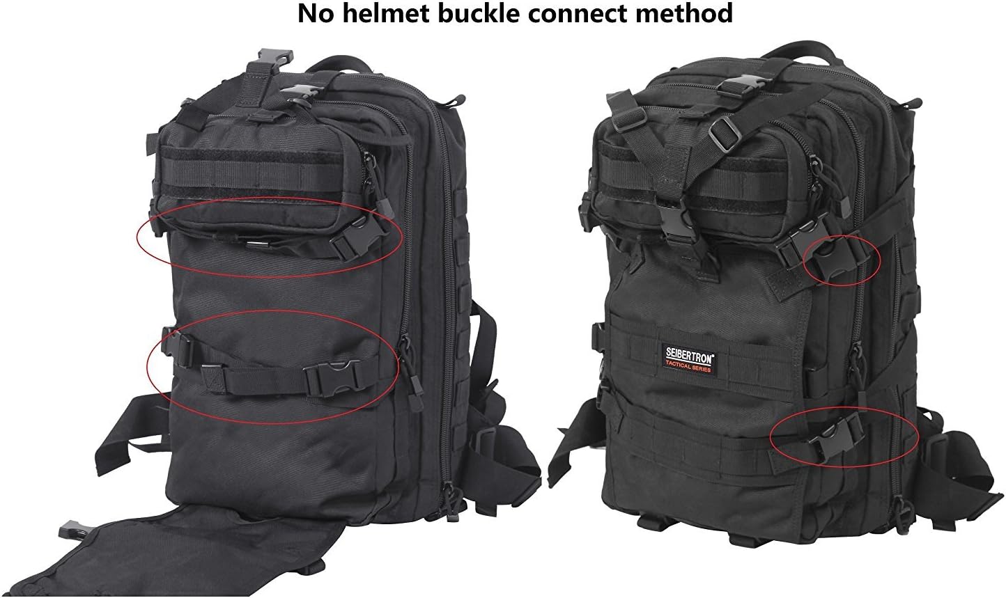 Seibertron Waterproof Large Capacity Molle Motorcycle Helmet Holder/Cycling Helmet Storage/Hiking Helmetcatch Bag/Backpack Also Fit Basketball Football Soccer Backpack Black: Sports & Outdoors