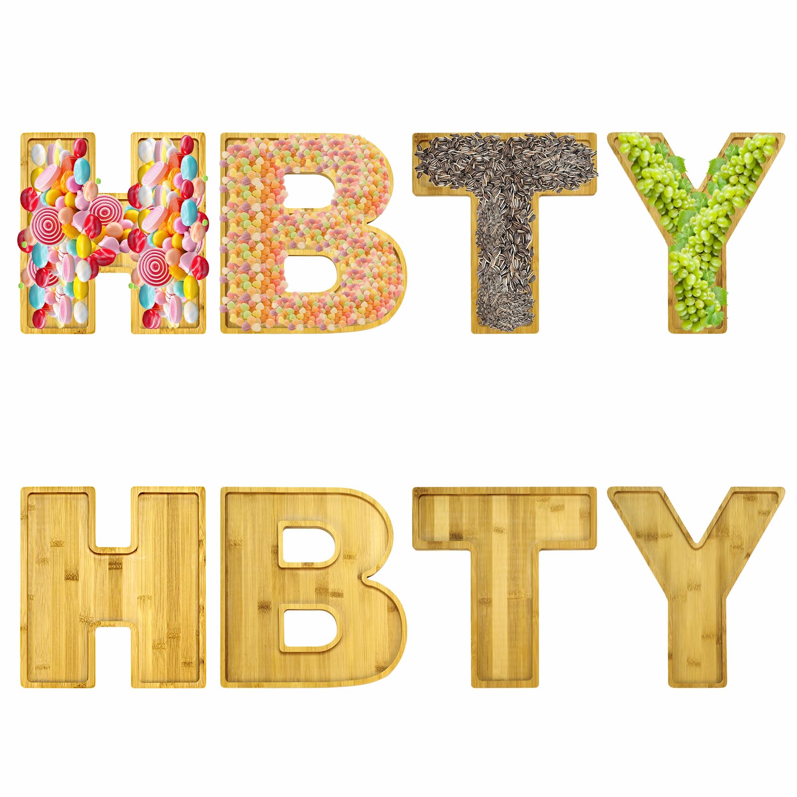 3pcs The Letters Boo Wooden Charcuterie Board, 12 Inch
