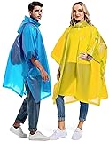 Borogo 2 Pack Rain Ponchos for Adults Reusable