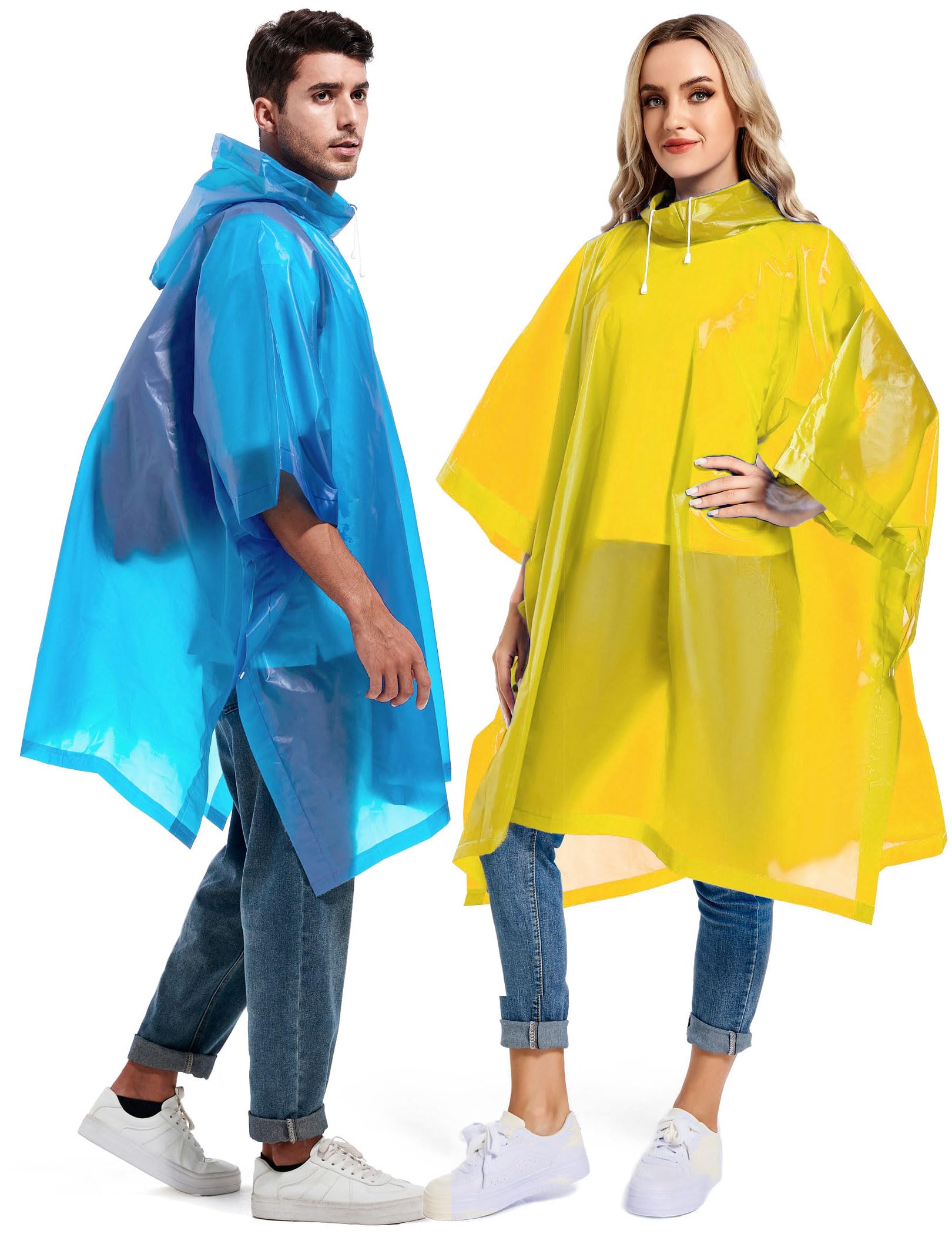 Borogo 2 Pack Rain Ponchos for Adults Reusable