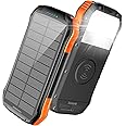 Power Bank, Solar Charger with Qi Wireless Charger and 2 USB Port Ultra Waterproof Soxono Portable Phone Charger 16000mAh Ext