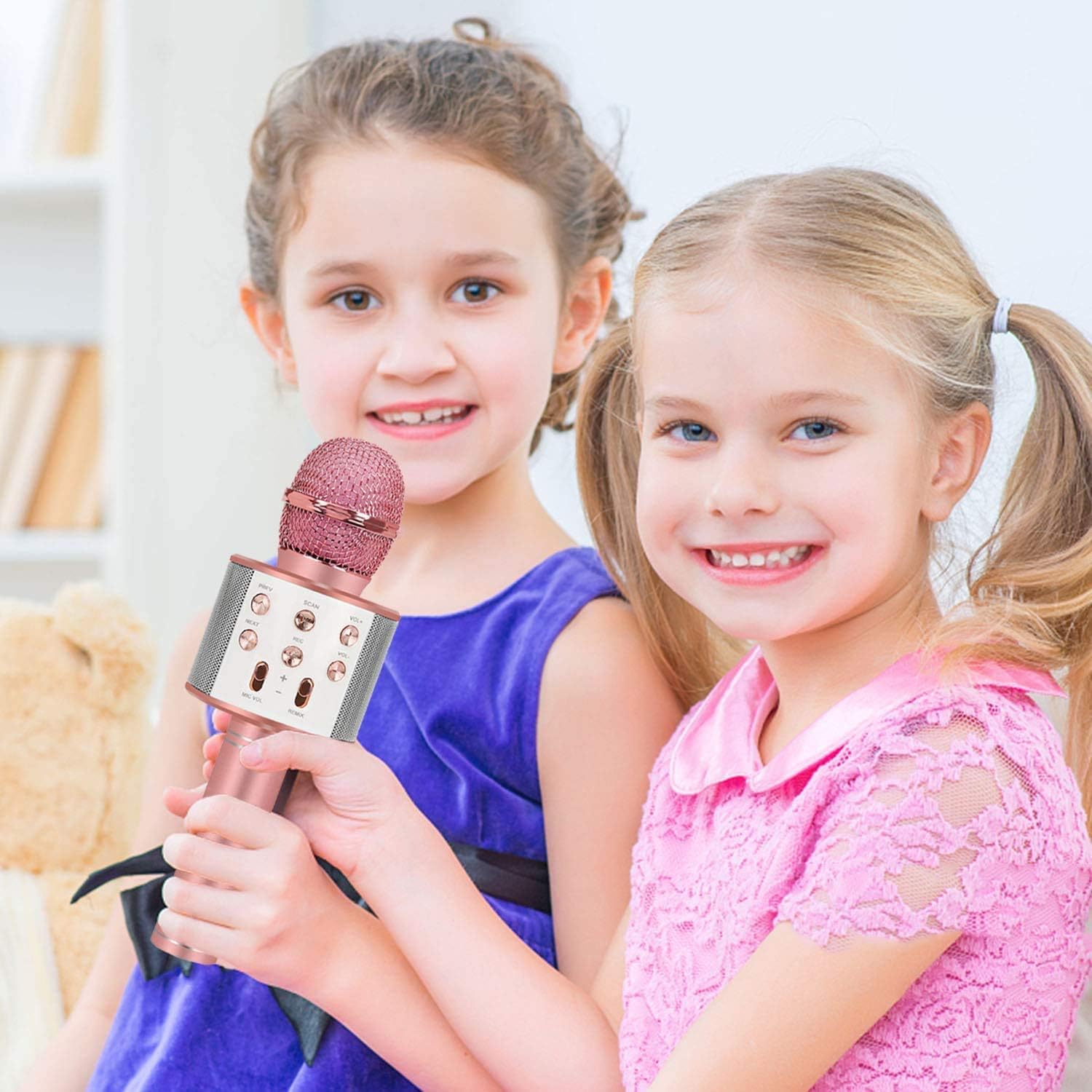 Toys For 7 8 9 10 11 Years Old Girls,Best Present Gifts For 6-15 Years Old Girl Boy,Bluetooth Wireless Karaoke Machine, Party Favor for Teen Boys Girls Toys Age 4-12 Gifts Toys for Teens Boy Rose Gold: Toys & Games