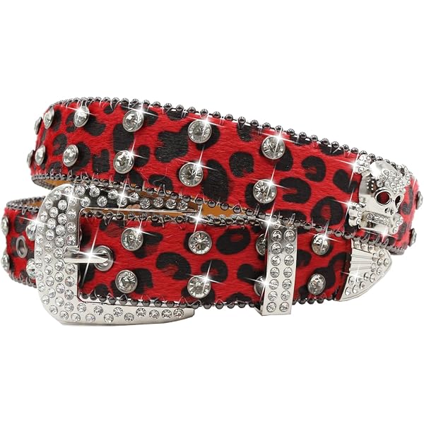 EVERBLTING Rhinestone Cross Belt Men Women Cross Leopard  display picture 2