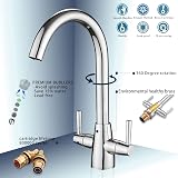 Haiba Kitchen Tap Mixer Monobloc Dual Lever 360 Swivel Chrome 1 Hole Deck view 3