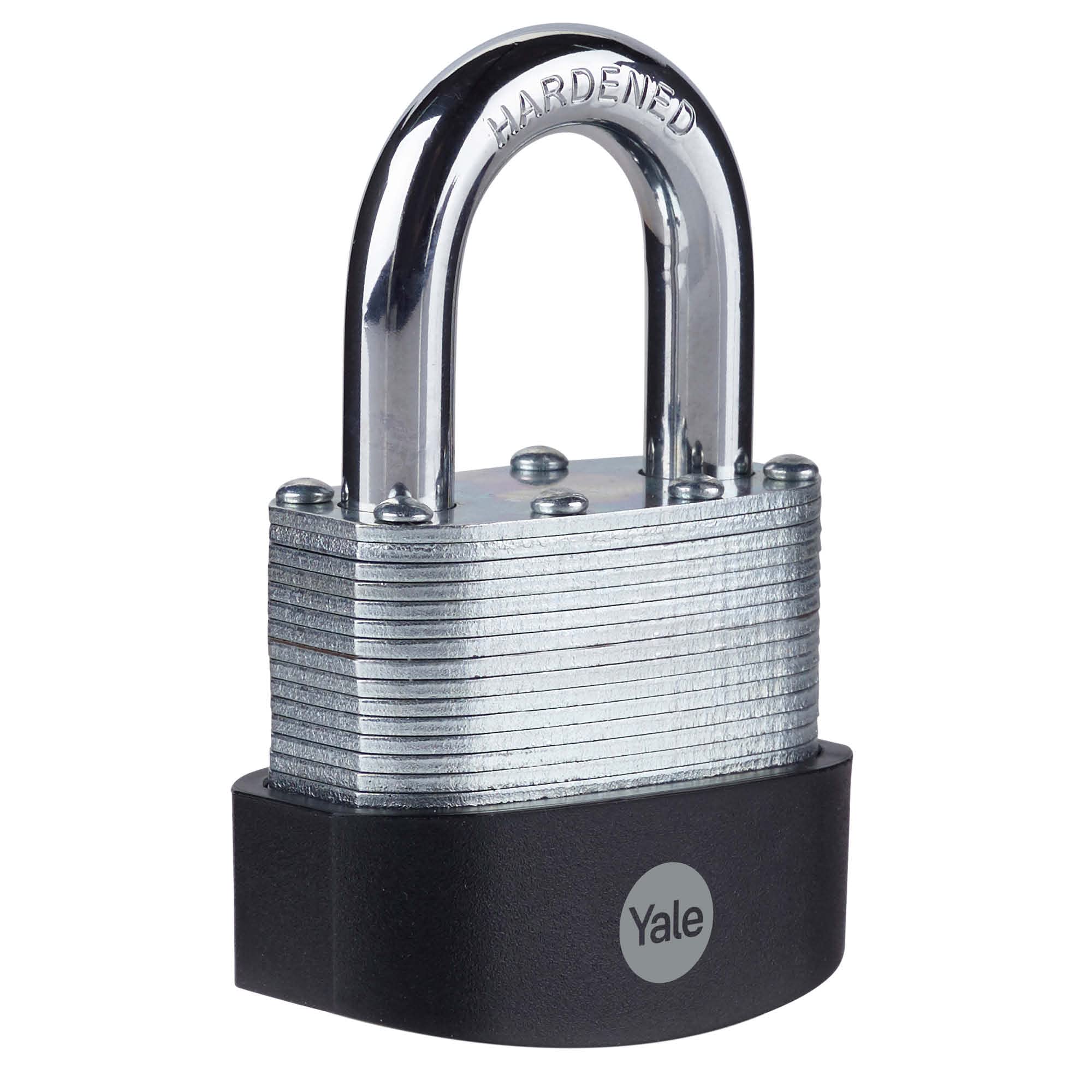 Yale - Y125B/60/133/1 High Security 60mm Laminated Steel Padlock - Open Hardened Steel Shackle - 3 Keys