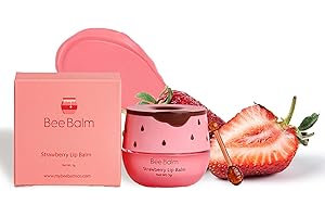 Original My Bee Balm Lip Balm - Strawberry Hydrating Balm Honey Pot for Dry, Chapped & Cracked Lips with Propolis, Honey & Vitamin E - Soften, Smooth & Reduce Lip Lines