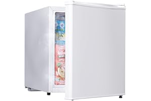 Manastin 1.7 Cu.Ft Mini Fridge with Freezer, Low Noise Compact Refrigerator, Adjustable Thermostat, Energy Saving, Stylish Small Fridge for Bedroom, Office, Dorm, Hotel. (Stylish White)