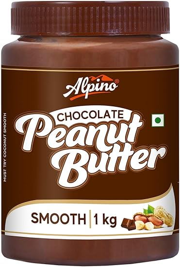 Alpino Chocolate Peanut Butter Smooth 1 KG | Made with High Quality Roasted Peanuts, Cocoa