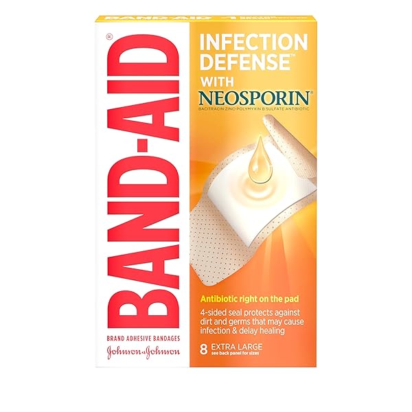 BAND-AID BRAND ADHESIVE BANDAGES, PLUS ANTIBIOTIC, EXTRA LARGE,...