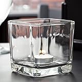 Libbey 5475 14 oz. Cube Votive Holder / Condiment Jar - 12 / Case