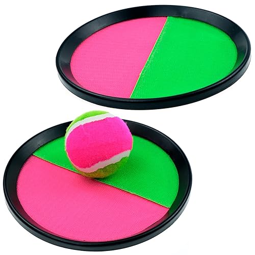 Toss and Catch Ball Set,Ball and Catch Game,Throw & Catch Bat Ball Game Set, Sucker Sticky Ball Paddle Tennis Toy Children Bat Ball Catcher Set Beach Toys Parent & Child Interactive Outdoor Games