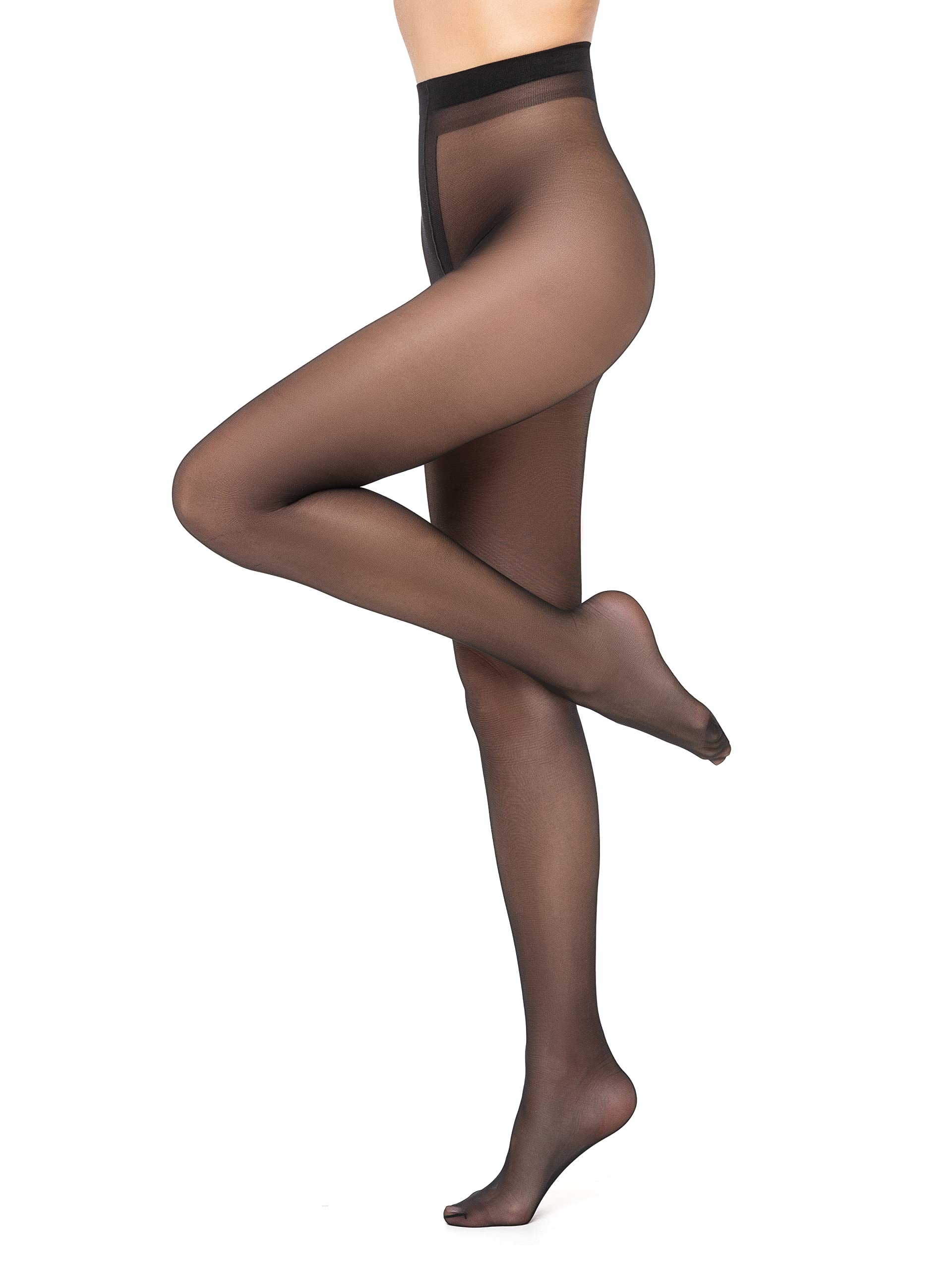 Photo 1 of Veluk Sheer Waist Pantyhose for Women 20 Denier, Without Shorts, Matte Surface, Flat Seams, Comfortable Belt and Cotton Gusset