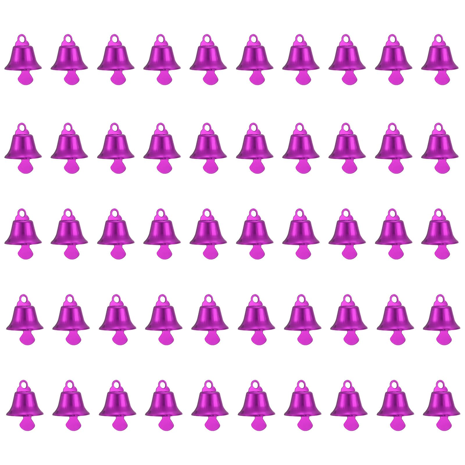 Patikil Mini Craft Bells - 50 Pcs Jingle Bells, 0.6" Metal, Purple for DIY Party Wedding Home Decoration, Christmas