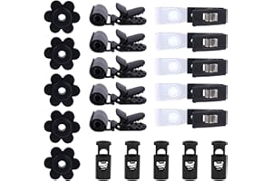 20pcs Garden Flags Clips & Stoppers Set, Anti-Wind Plastic Stand Pole Magic Patch Clip Flags Holder Stoppers Hardware Accesso
