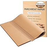200Pcs Parchment Paper,12x16 Inches Non-Stick Precut Parchment Paper Sheets,Unbleached,Parchment For Baking Sheets,Fryer, Coo