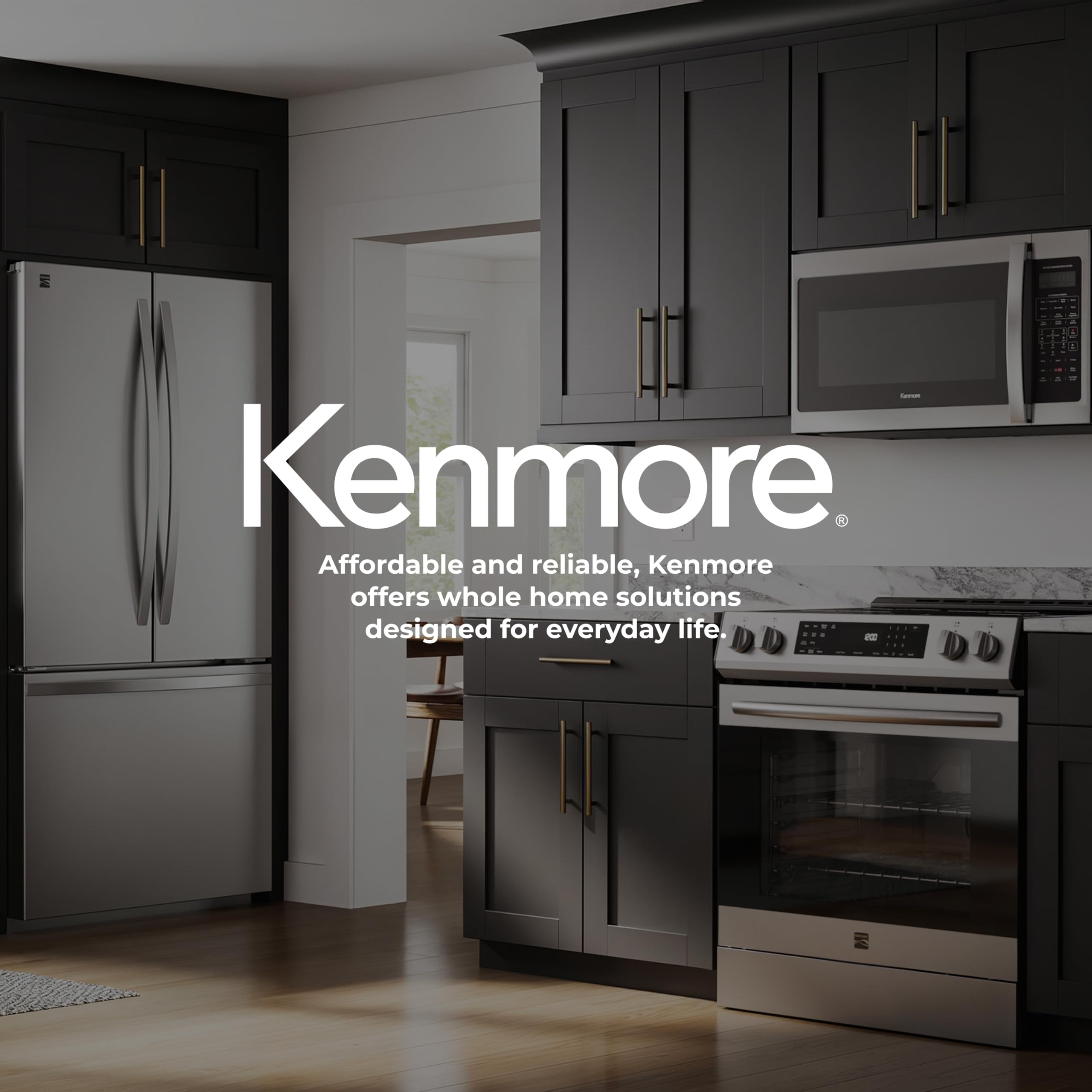 Kenmore 2296833 5.6 cu. ft. Front Control Electric Range Oven - True Convection with 5 Elements, Steam Clean Oven, Broil Function, Chrome Racks, Precision Set Controls, Large Window - Stainless Steel