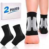 Nuanchu 2 Pair Ice Skating Socks, Hockey Sleeve | Malleolar Guards for Ice Figure Skates, Padded Support Prevent Shoe Pressure Achilles Heel, Compression Fit Roller Skates
