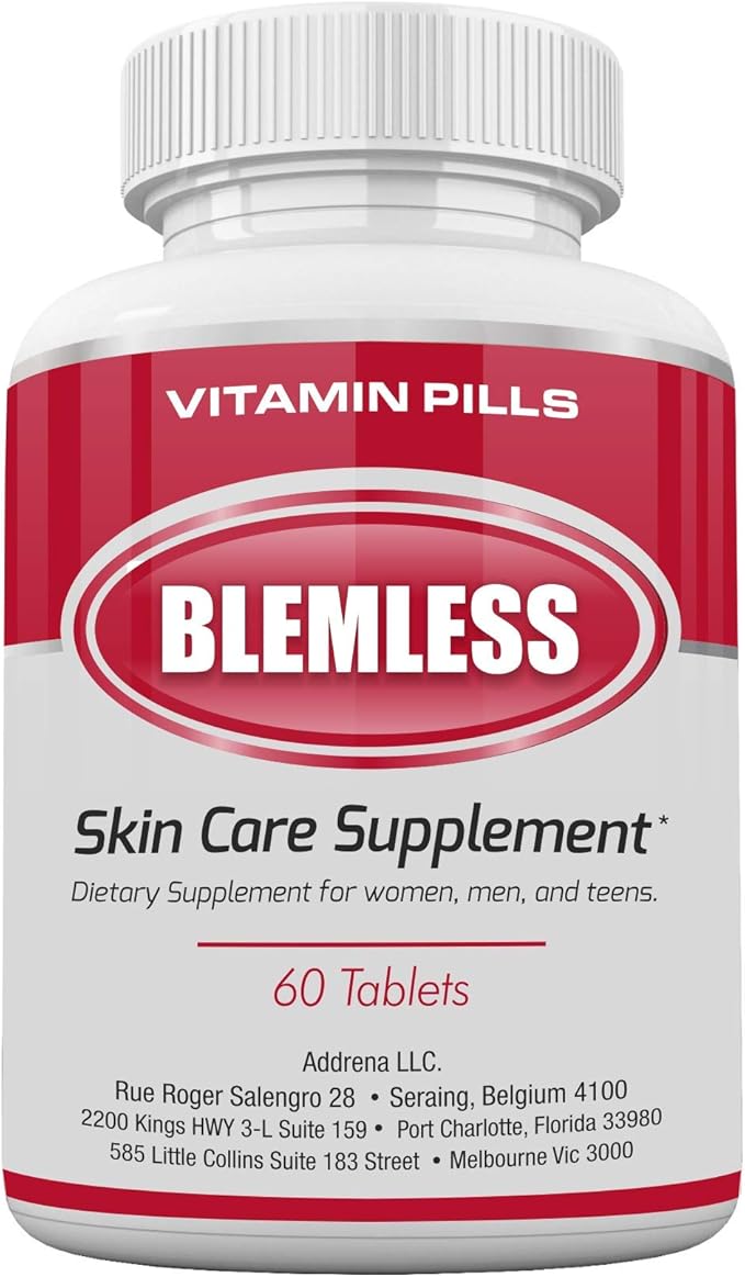 Blemless Clear Skin Supplements Pill Best Tablets for Oily Skin and a
