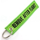 Rotary13B1 - Remove After Flight Keychain - Lime Green/Black