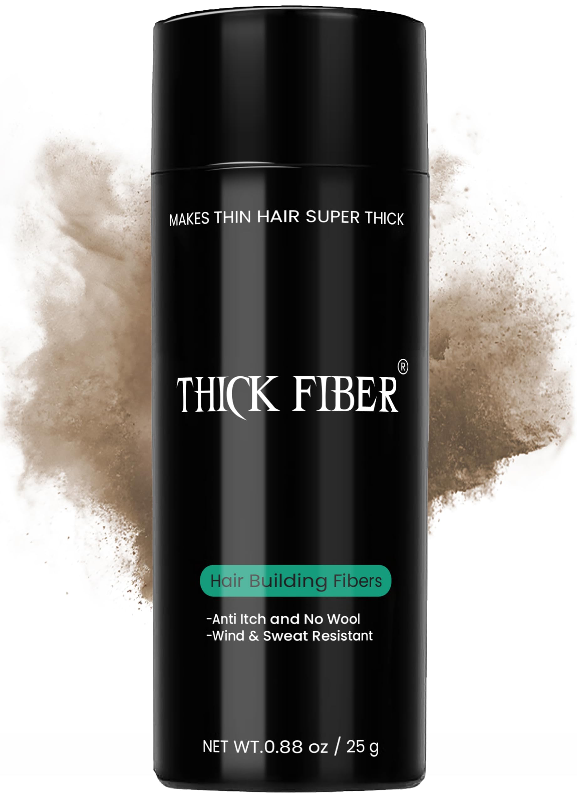 THICK FIBER Light Brown Hair Fibres (Pack of 1, 25g) - Thickening Powder for Thinning Hair - Natural Look, Long Lasting, Easy to Apply - Unisex Adults โ image 1