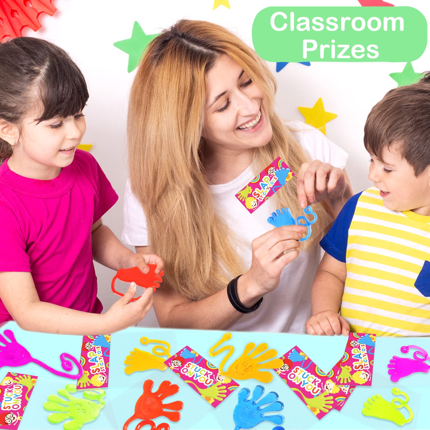 Party Favors Goodie Bag Stuffer Fillers for Kids (48 PCS), Large Sticky Hands & Feet for Birthday Pinata, Classroom Students Non Candy Treats Prizes Supplies Toys Gifts for Toddlers Boys Girls