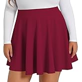 JOELLYUS Plus Size Skirts for Women Summer Pleated Mini Skirt Casual Flowy High Waisted Womens Short Skirts