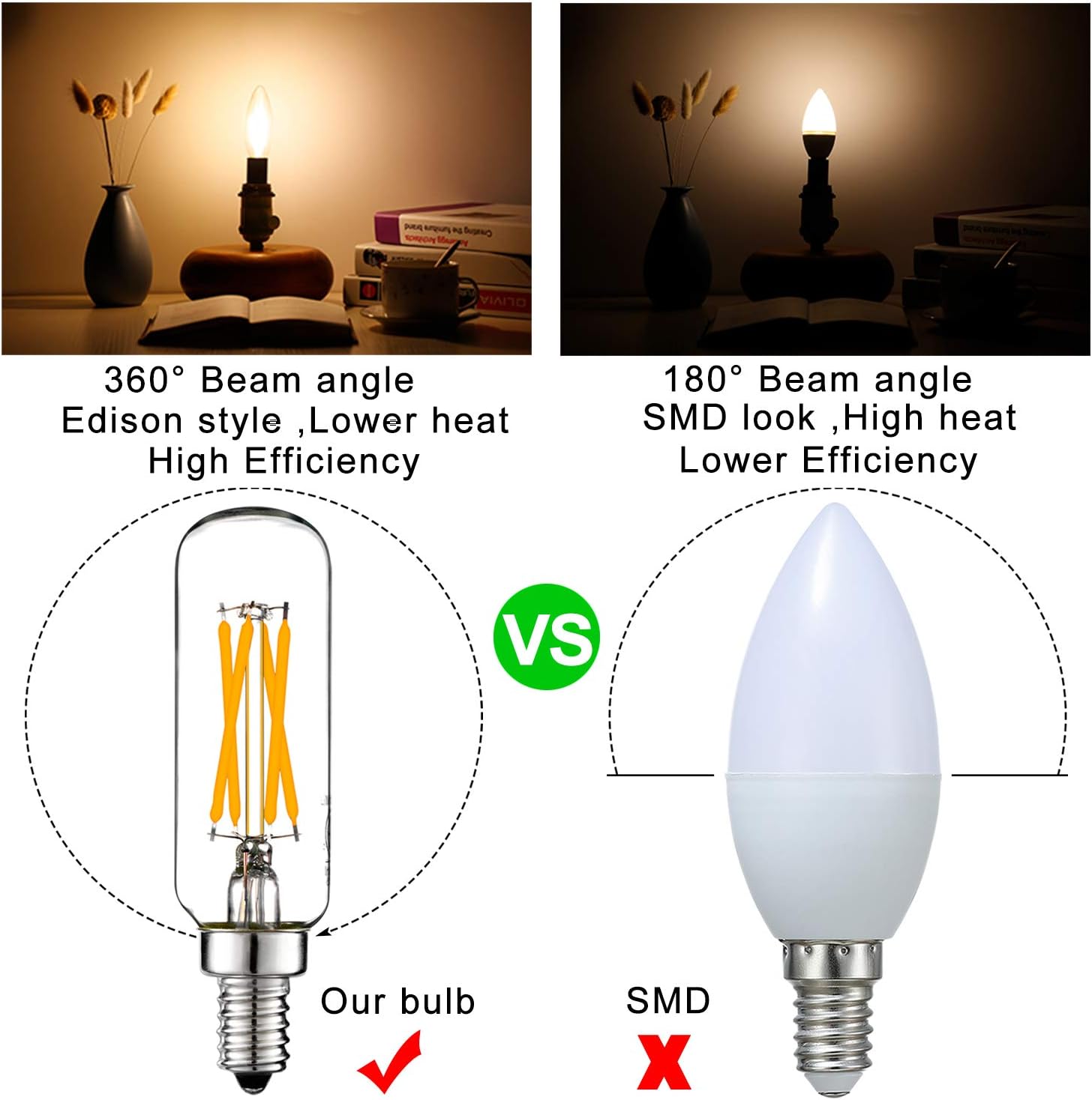 LiteHistory E12 LED Bulb Dimmable 6W Equal 60 watt Light Bulb Warm White 2700K T6 T25 E12 Candelabra Bulb 60 watt for Chandeliers,Ceiling Fan,Pendant,Wall scones AC120V 600LM e12 Light Bulb 6Pack: Home Improvement