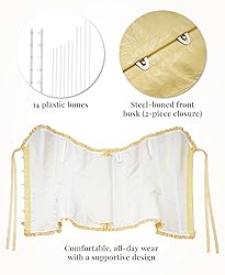 SZIVYSHI Yellow Corset Top for Women - Overbust