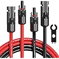 Temank 10AWG Solar Extension Cable 30Ft 10 Gauge Solar Panel Cables 30 Feet for Solar Systems, Car, RVs, and Boats and with W