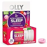 OLLY Extra Strength Sleep Fast Dissolve Tablets, 5mg Melatonin, Vegan, Strawberry - 30ct