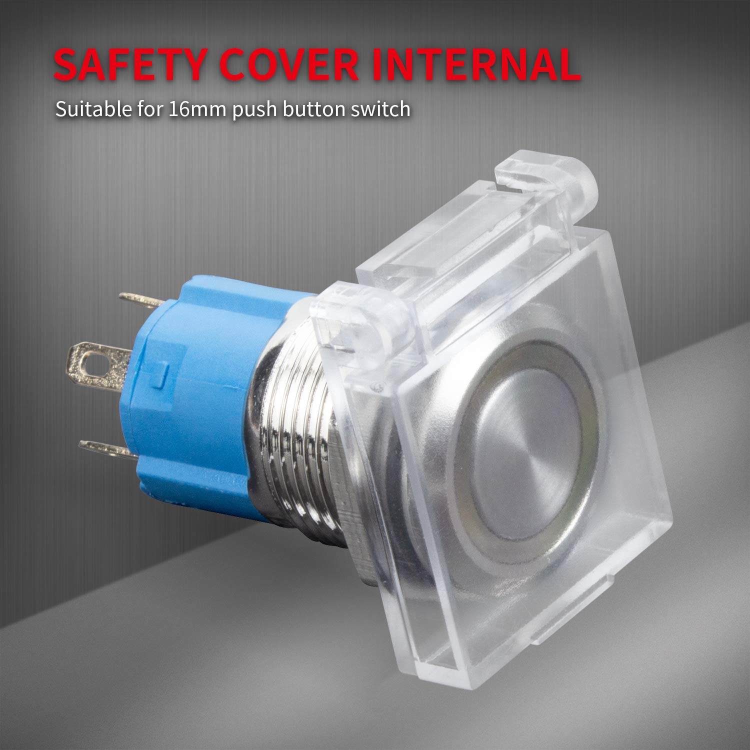 DaierTek 16mm Dustproof Safety Push Button Cap Cover Guard Plastic Protector Child Proof for 16mm Push Button Switch Computer Light Pad -2Pack