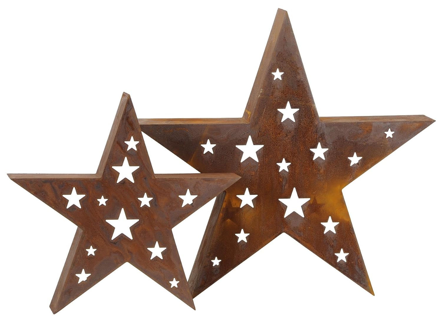 Rostiger Metall-Stern Deko, Groß 45x8x43 Cm | Weihnachts- & Gartendeko | Wetterfest Für Draußen