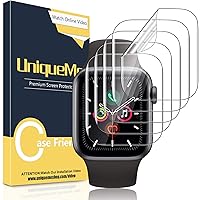 [ 6 Pack] UniqueMe Screen Protector for Apple Watch Series 6/5/4/ SE 44MM,[Invisible] [Bubble Free] Anti-Scratch…